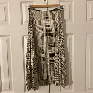 Lela Rose Silk Pleated Midi Skirt